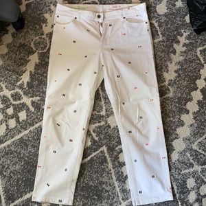 Lilly Pulitzer White Mainline Jean Cropped